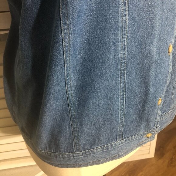 Vintage 90s Y2K Denim Vest Embroidered Floral Cotton 2X - Picture 11 of 12